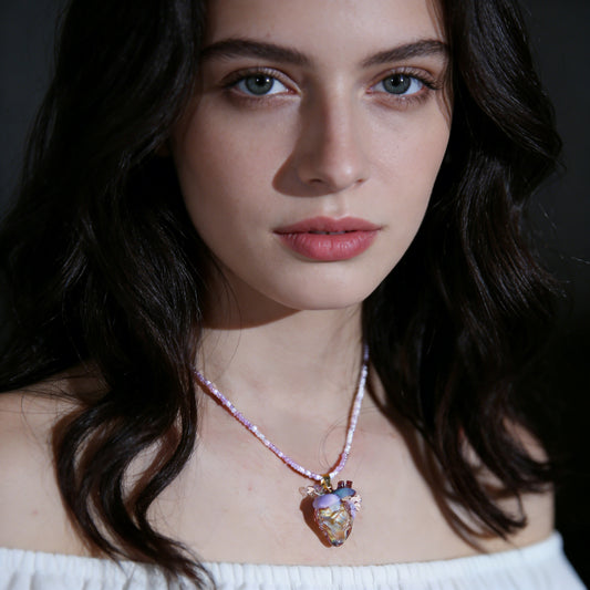 Anatomical Heart Pendant & Wisteria Whisper