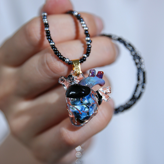 Anatomical Heart Pendant & Ink Orchid