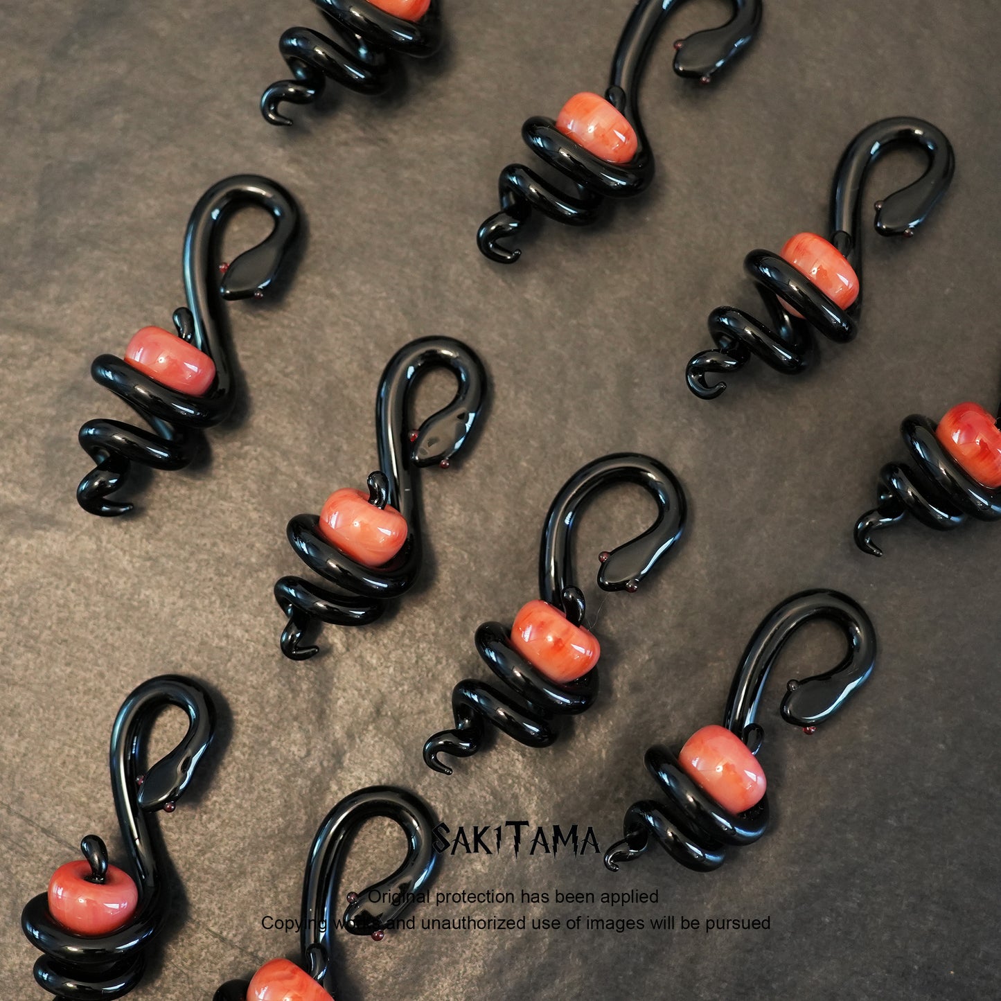 Obsidian Sin – Snake & Apple | Handmade Glasswork