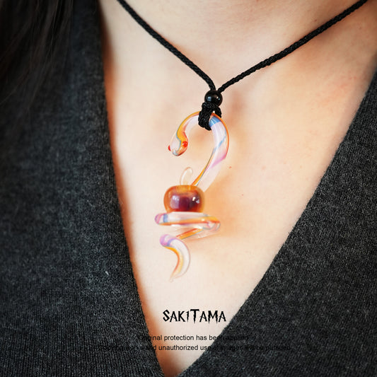 Amber Temptation – Snake & Apple | Handmade Glasswork