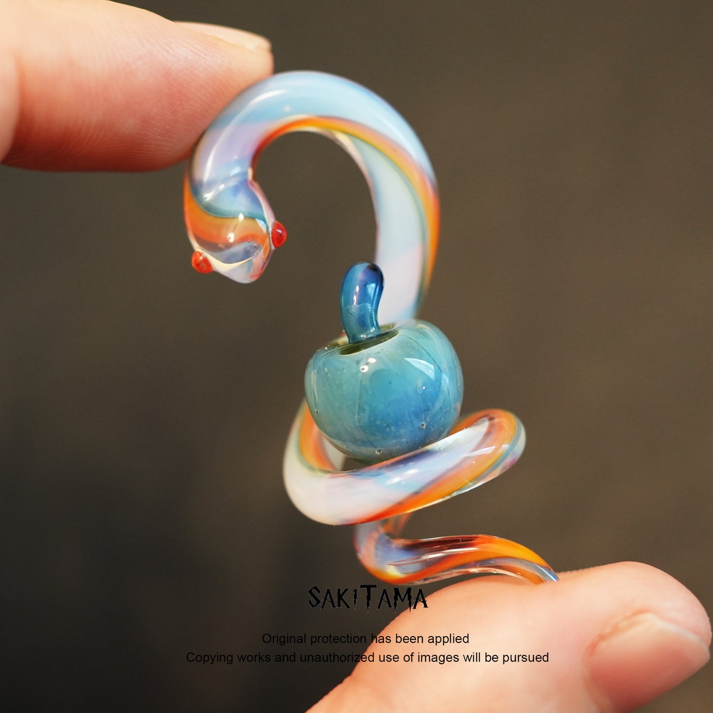 Midnight Eden – Snake & Apple | Handmade Glasswork
