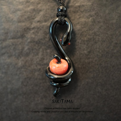 Obsidian Sin – Snake &amp; Apple | Handmade Glasswork