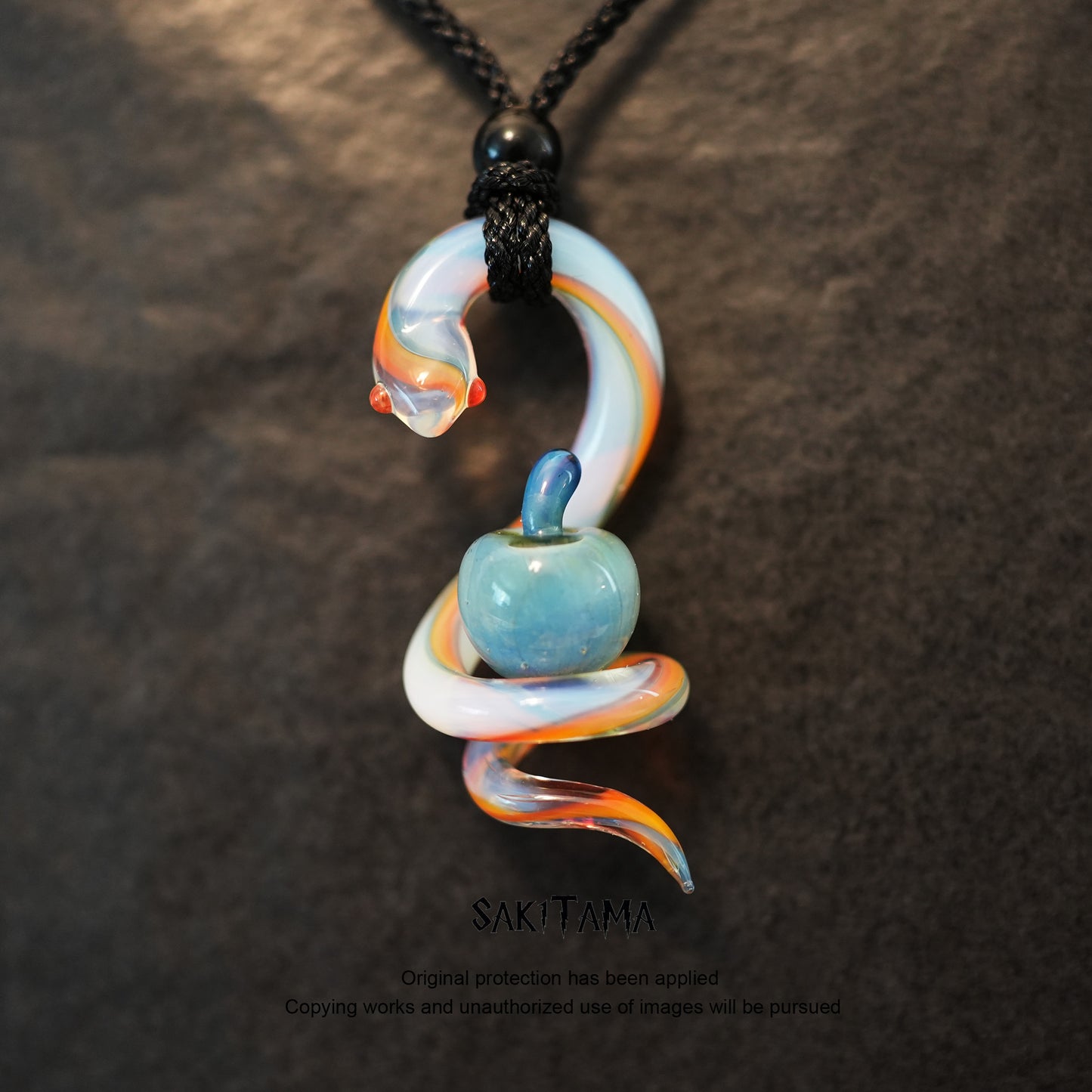 Midnight Eden – Snake & Apple | Handmade Glasswork