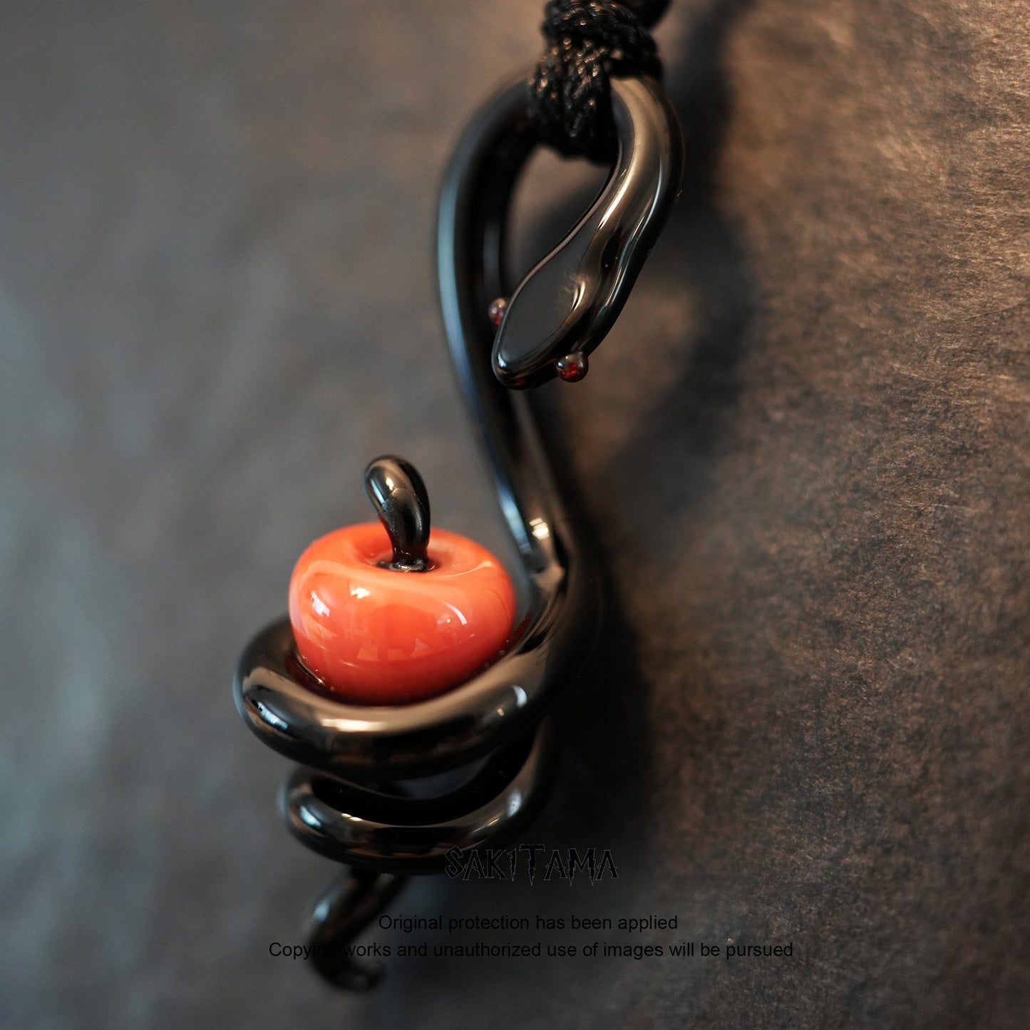 Obsidian Sin – Snake &amp; Apple | Handmade Glasswork